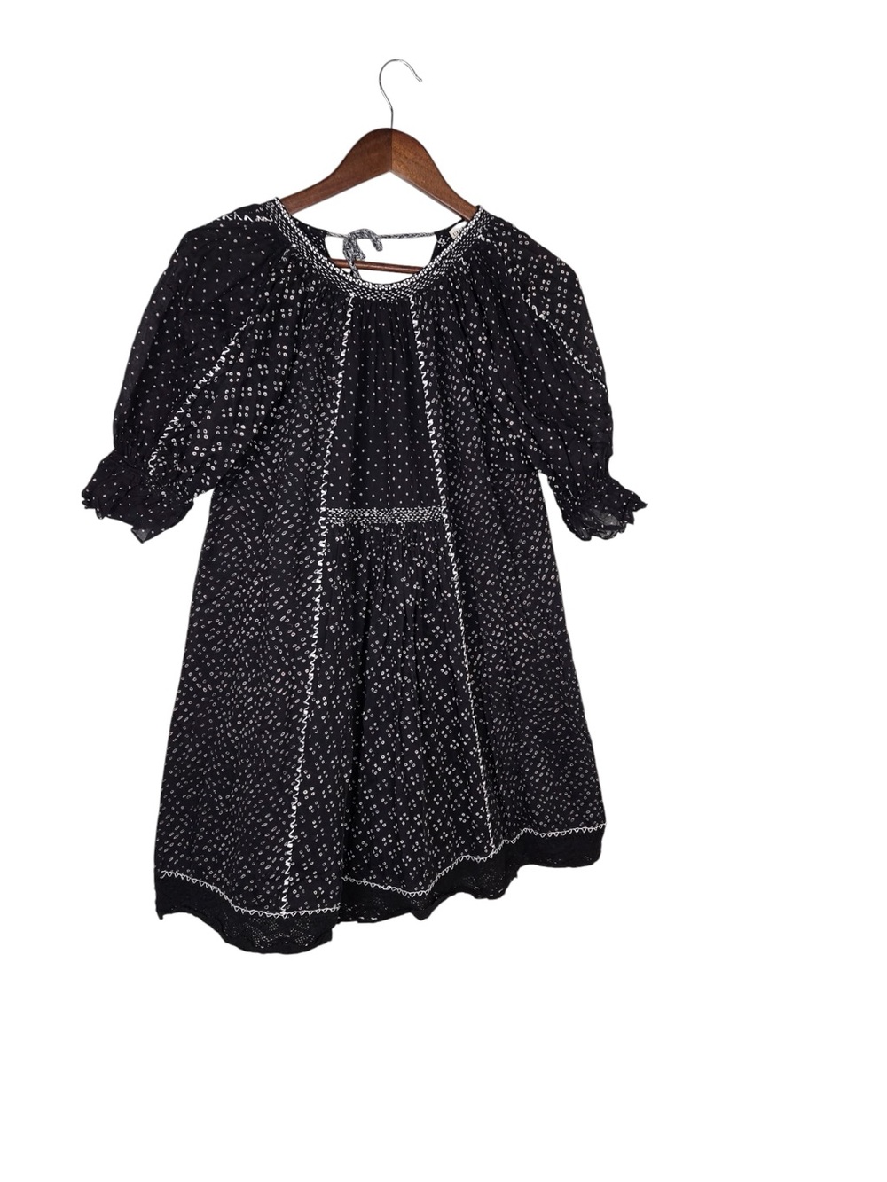 Ulla Johnson Feroz Mini Dress Sz 4 Black Boho Prairie Designer - Picture 6 of 9